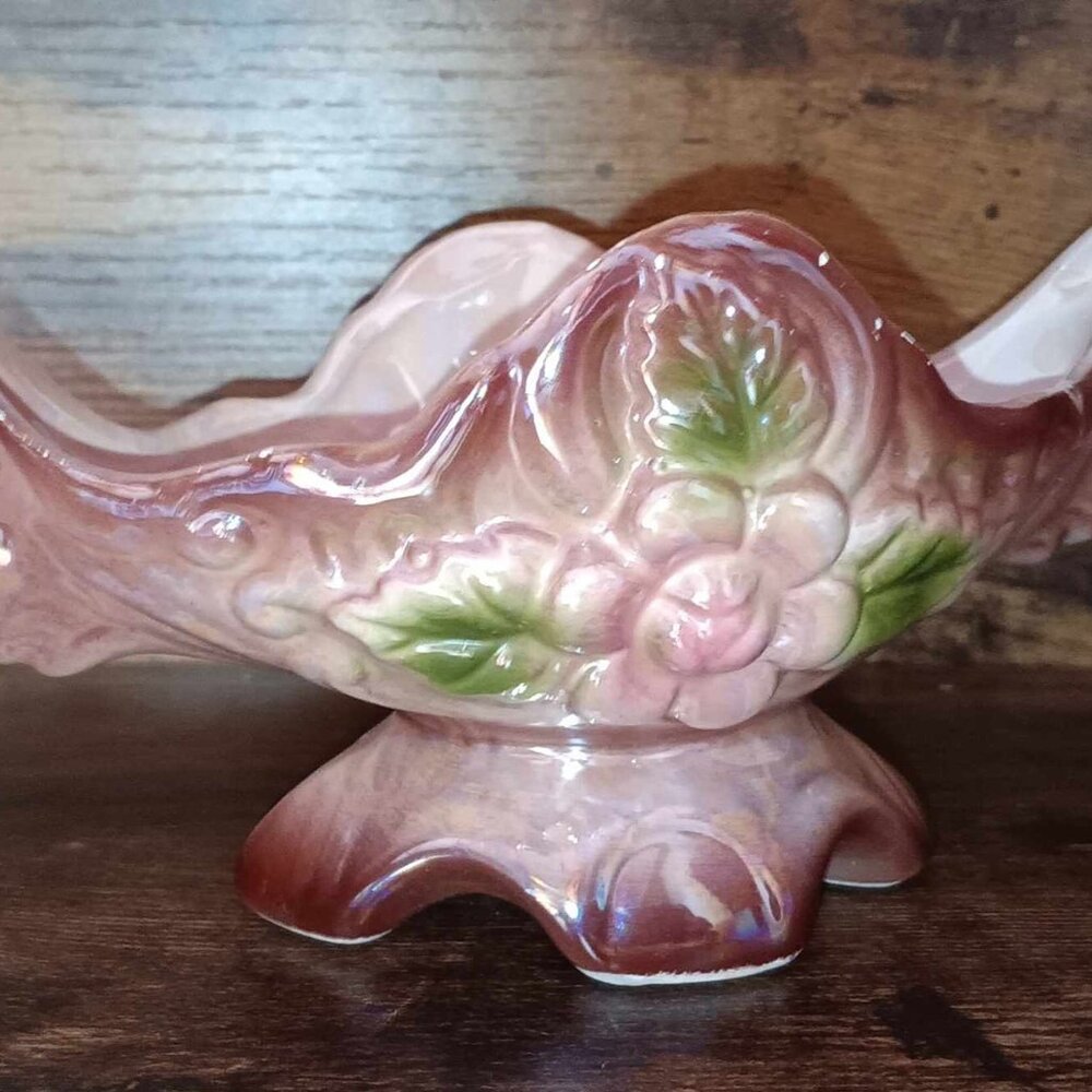 Vintage Pinks and Purple Lusterware Sugar Bowl or Planter